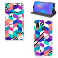 Huawei P Smart Plus Stand Case Blokken Kleurrijk Huawei P Smart Plus Stand Case Blokken Kleurrijk