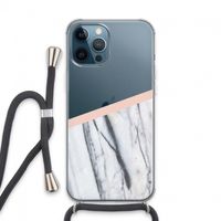 A touch of peach: iPhone 13 Pro Max Transparant Hoesje met koord