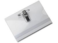 Badge transp knijper speld 75x110mm 25st