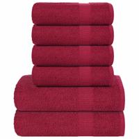 VidaXL 6-delige handdoekenset 360 g/m² 100% katoen bordeauxrood