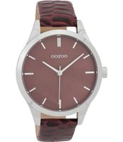 OOZOO Timepieces Horloge Croco Burgundy | C9722 - thumbnail