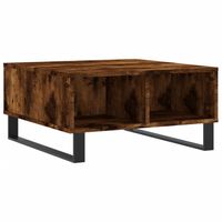 vidaXL Salontafel 60x60x30 cm bewerkt hout gerookt eikenkleurig - thumbnail