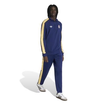 adidas Real Madrid Originals Trainingspak 1/4-Zip Donkerblauw Wit Goud adidas Real Madrid Originals Trainingspak 1/4-Zip Donkerblauw Wit Goud