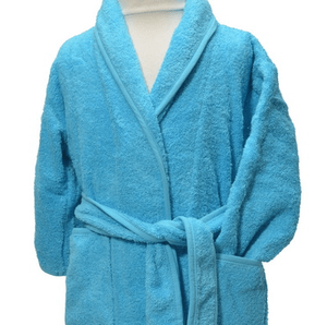 Clarysse Kimono kinderbadjas zonder capuchon Aqua 134/140