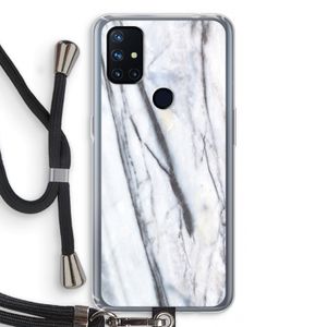Gestreepte marmer: OnePlus Nord N10 5G Transparant Hoesje met koord
