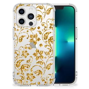 Apple iPhone 13 Pro Case Gouden Bloemen