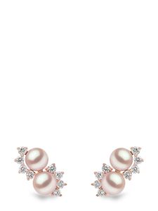 Yoko London boucles d'oreilles en or rose 18ct pavées de diamants