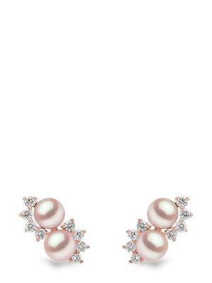 Yoko London boucles d'oreilles en or rose 18ct pavées de diamants
