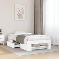 Bedframe bewerkt hout wit 90x200 cm
