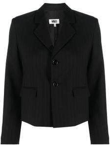 MM6 Maison Margiela blazer rayé à simple boutonnage - Noir