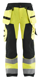 Blåkläder Dames werkbroek High-Vis met spijkerzakken 71561811 | High-Vis Geel/Zwart | Maat 40 - 7330509502679