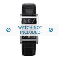 Hugo Boss horlogeband HB1512160 / HB1512161 / HB-22-1-14-2008 Leder Zwart + zwart stiksel