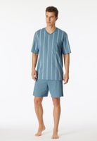 Schiesser Schiesser Pyjama Short bluegrey 181161 56/XXL