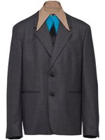 Prada blazer à col pointu - Gris