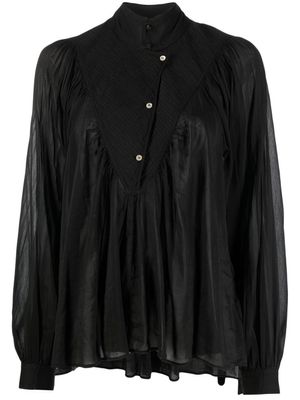 Forte Forte chemise froncée à manches longues - Noir