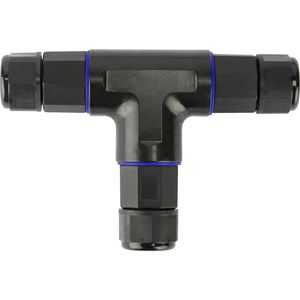 Kabelverbinder - T Connector - Waterdicht IP68 - 3 Aderig - Zwart