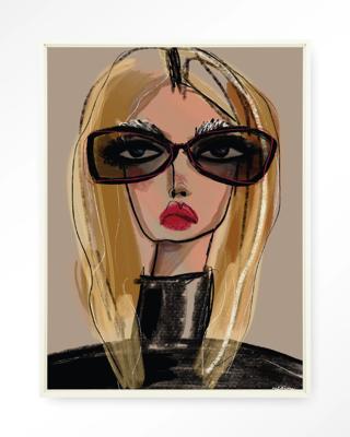 Urban Cotton Wandkleed 'She Knows' 80 x 110cm in Floating Frame - off white