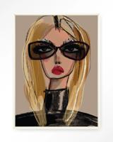 Urban Cotton Wandkleed 'She Knows' 80 x 110cm in Floating Frame - off white