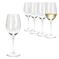 Wijnglazen set - 8x stuks - glas - transparant - 410 ml - Rode wijn/witte wijn