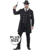 Grote maten politie sheriff kostuum voor heren - thumbnail