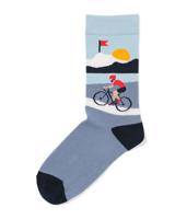 HEMA Sokken voor volwassenen 'you can do it' middenblauw (middenblauw)