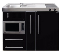 MPM 120 A Zwart metalic met koelkast, apothekerskast en magnetron RAI-9547 - thumbnail