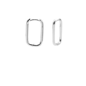 Karma Oorringen Plain Hinged Hoops Round Square 20 mm Zilver