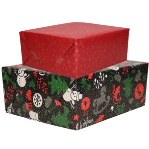 2x Rollen Kerst inpakpapier/cadeaupapier 2,5 x 0,7 meter