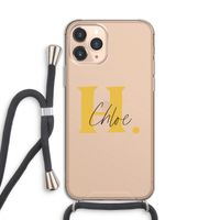Amber Script: iPhone 11 Pro Transparant Hoesje met koord Amber Script: iPhone 11 Pro Transparant Hoesje met koord