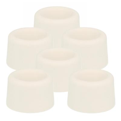 Benson Deurbuffers / deurstoppers rubbers - 6x - wit - 23 x 23 mm - met schroefbevestiging