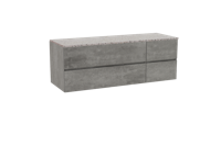 Storke Edge zwevend badmeubel 150 x 52 cm beton donkergrijs met Tavola enkel of dubbel wastafelblad in mat wit/zwart terrazzo - thumbnail