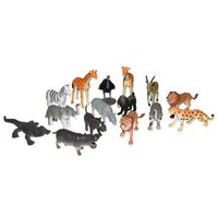 Set met mini Afrikaanse dieren speelgoed figuren 15-delig   -