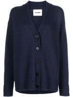 Jil Sander cardigan en maille à col v - Bleu - thumbnail