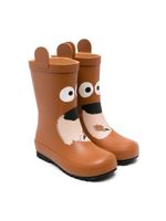 Stella McCartney Kids bottes imperméables à motif ours - Marron