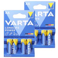 8x Varta Alkaline AA batterijen longlife power 1.5 V - thumbnail