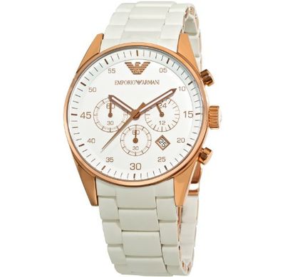 Armani horlogeband AR5919 Staal Wit 23mm