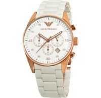 Armani horlogeband AR5919 Staal Wit 23mm
