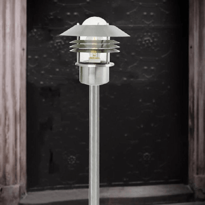 Staande lamp IP54 gegalvaniseerd &apos;Vejers&apos; Nordlux E27 fitting IP54 92 cm Stainless steel
