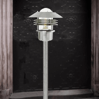 Staande lamp IP54 gegalvaniseerd &apos;Vejers&apos; Nordlux E27 fitting IP54 92 cm Stainless steel