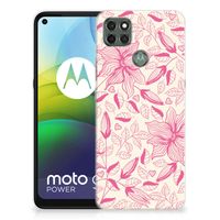 Motorola Moto G9 Power TPU Case Pink Flowers - thumbnail