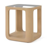Jesper Home Bijzettafel 'Yobeko' Mudstone textuur en glas, 48cm