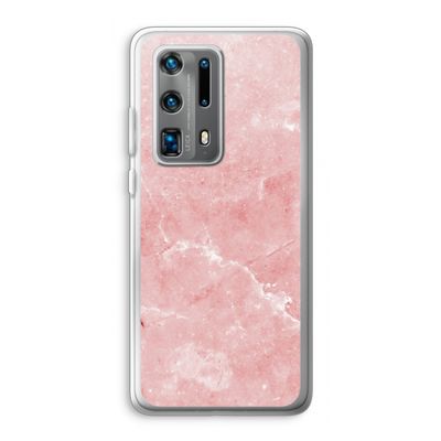 Roze marmer: Huawei P40 Pro Plus Transparant Hoesje