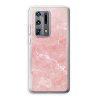Roze marmer: Huawei P40 Pro Plus Transparant Hoesje