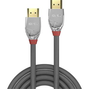 LINDY 37870 HDMI-kabel HDMI Aansluitkabel HDMI-A-stekker, HDMI-A-stekker 0.50 m Grijs 4K UHD