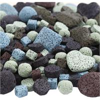 Creativ Company Lava kralen, afm 6-37 mm, gatgrootte 1+2 mm, inhoud kan variëren , ca. 890 stuk, diverse kleuren, 20 slagen/ 1 doos