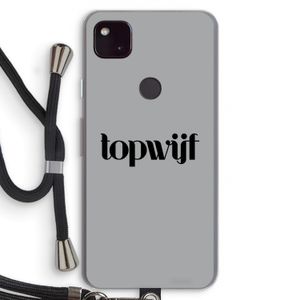 Topwijf Grijs Zwart: Pixel 4a 5G Transparant Hoesje met koord
