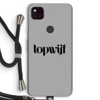 Topwijf Grijs Zwart: Pixel 4a 5G Transparant Hoesje met koord
