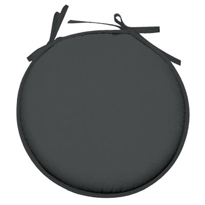 Stof Textile Home stoelkussens - antraciet - D40 x H3 cm - voor binnen - rond
