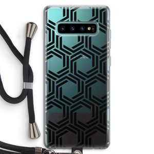 Geometrisch patroon: Samsung Galaxy S10 Plus Transparant Hoesje met koord