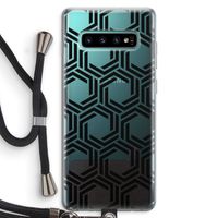 Geometrisch patroon: Samsung Galaxy S10 Plus Transparant Hoesje met koord